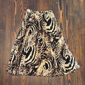 Choices Patterned Pleated A-Line Skirt